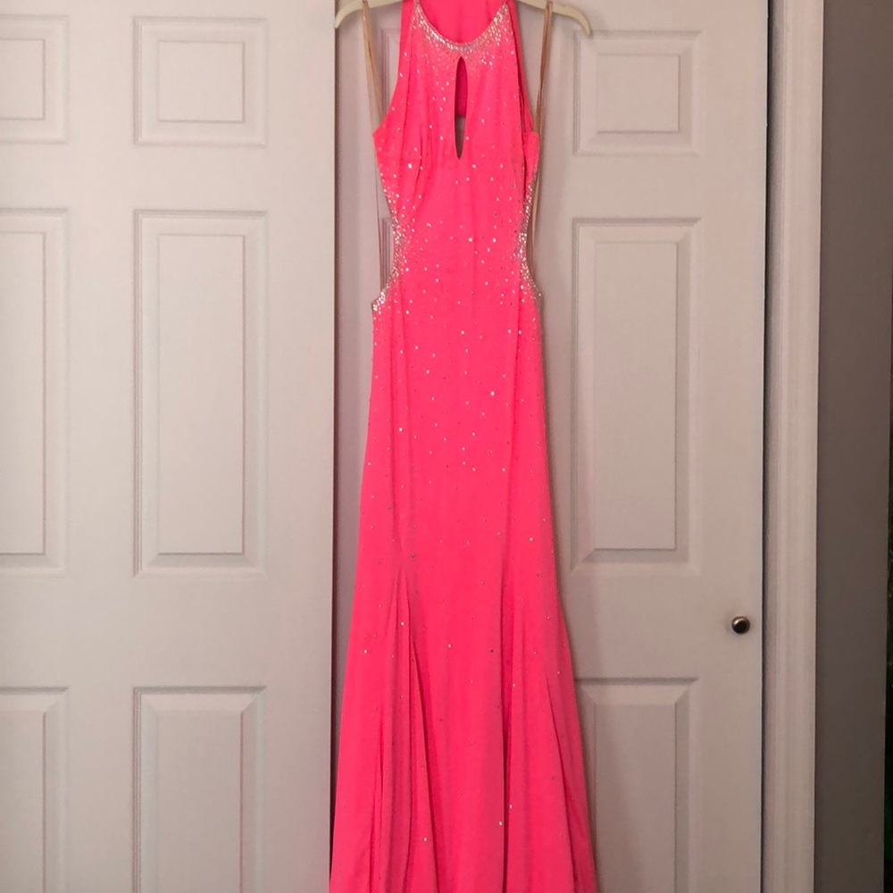 Hot pink prom dress